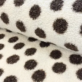 Kabát anyag TEDDY Big dots brown