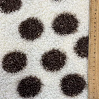 Kabát anyag TEDDY Big dots brown