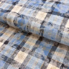 Pamutvászon FLANNEL DOUBLE FACED Checks light jeans