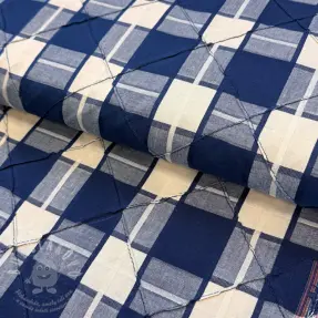 Pamutvászon JACQUARD with stitched Check