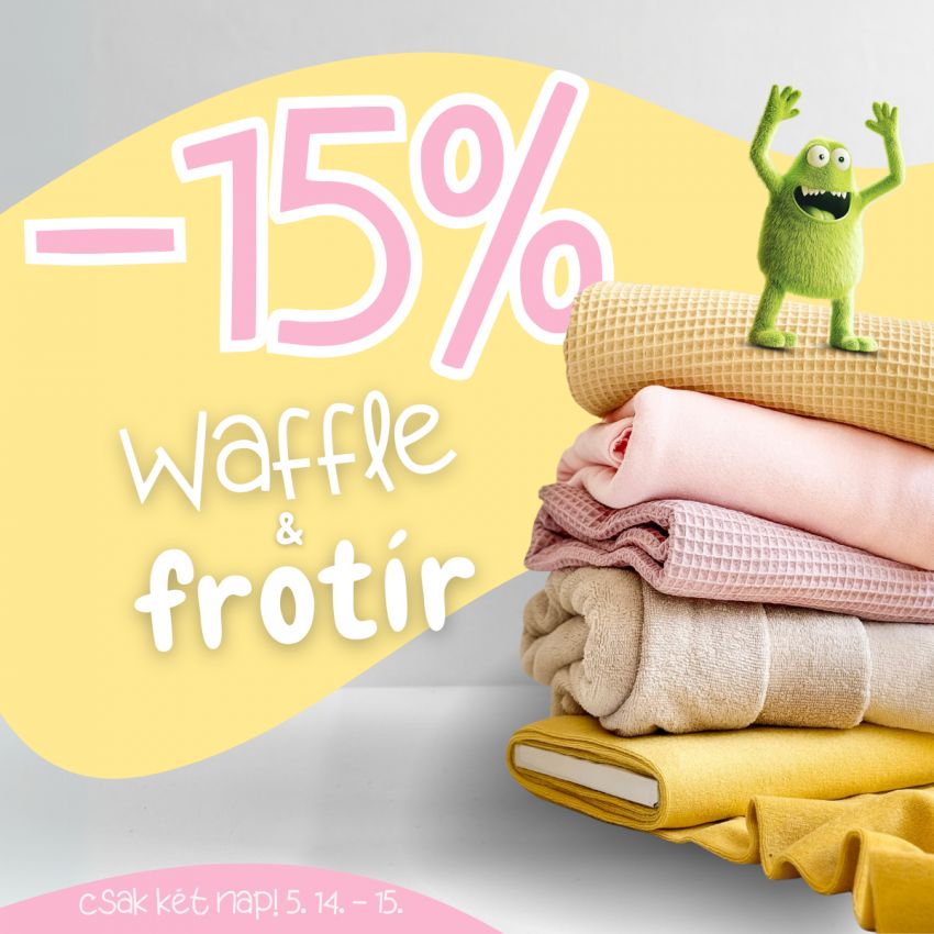waffle a frote -15% HU