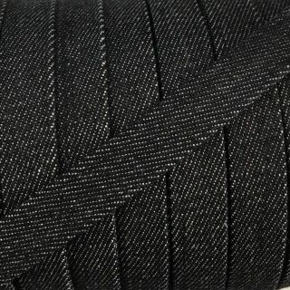 Pamut zsinór lapos 15 mm Denim black