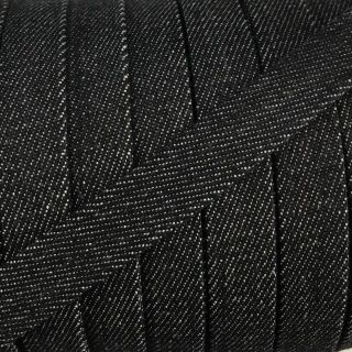 Pamut zsinór lapos 15 mm Denim black