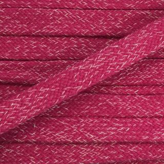 Pamut zsinór lapos 15 mm melange fuchsia