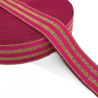 Sima gumi 4 cm LUREX GOLD fuchsia