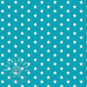 Pamutvászon Petit stars turqouise