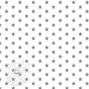 Pamutvászon Petit stars white/grey