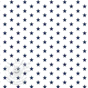 Pamutvászon Petit stars white/navy