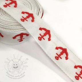 Szalag Anchor white/red