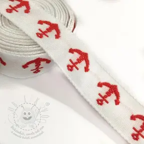 Szalag Anchor white/red