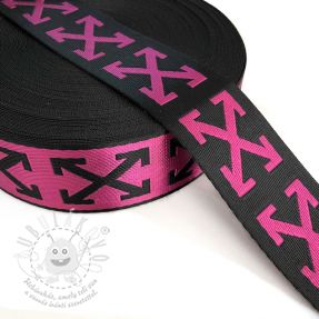 Heveder 3,5 cm Cross fuchsia