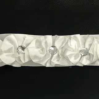 Szatén szalag Crystal cream