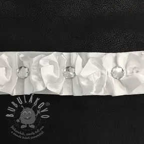Szatén szalag Crystal white