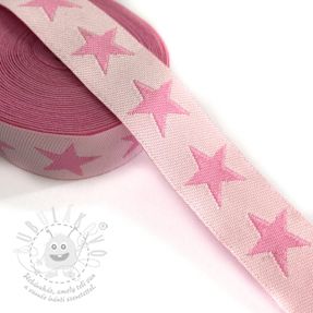 Szalag Stars light pink/pink