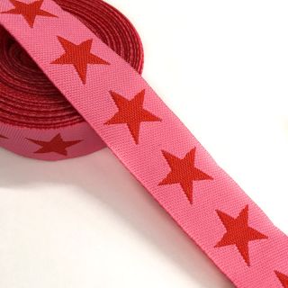 Szalag Stars pink/red