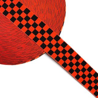 Sima gumi 4 cm Chequered jacquard orange