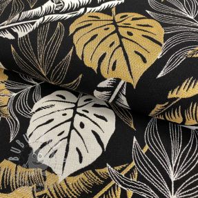 Dekorációs anyag jacquard Botanic leaf metallic deluxe