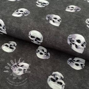 Jersey GOTS Skull rock grey digital print