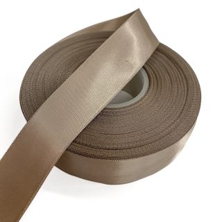 Kétoldalas szatén szalag 25 mm taupe