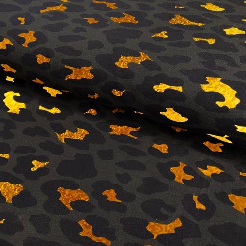 Jersey Golden leopard pattern digital print