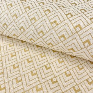 Dekorációs anyag Linenlook Art deco cubes ecru metallic premium