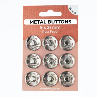 Patentozó szett METAL 21 mm silver