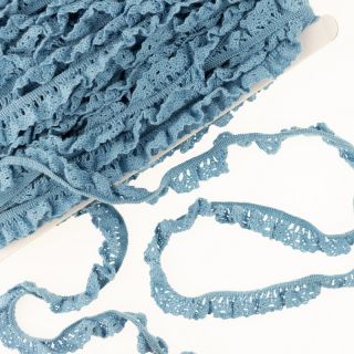 Pamut elasztikus csipke old blue