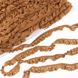 Pamut elasztikus csipke cognac