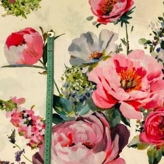 Dekorációs anyag Roses delicate painting cream digital print