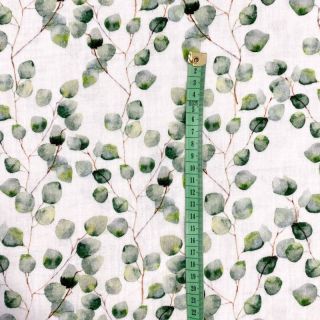 Dupla géz/muszlin Little eucalyptus flowers digital print ORGANIC