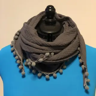 Dupla géz/muszlin dark grey ORGANIC