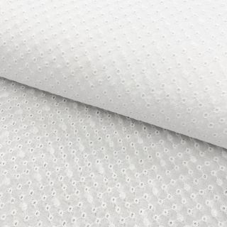 Pamutvászon EMBROIDERY Daniela white