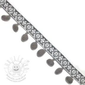 Pom-pom szalag JACQUARD grey