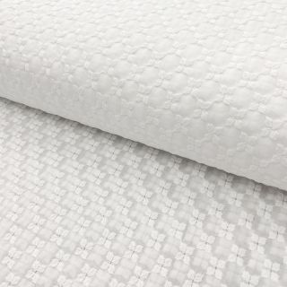 Pamutvászon EMBROIDERY Emilie 2-side white