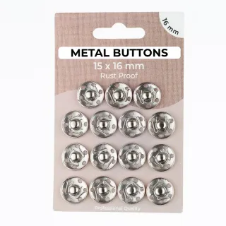 Patentozó szett METAL 16 mm silver