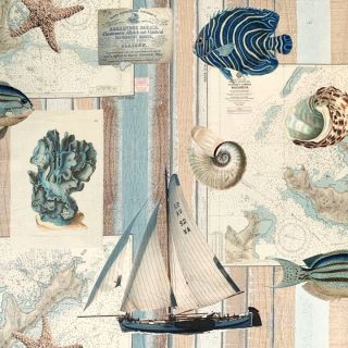 Dekorációs anyag Sailing vintage map digital print
