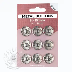 Patentozó szett METAL 19 mm silver