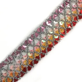 Szalag Sequin MULTI red