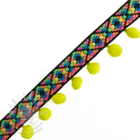 Pom-pom szalag IBIZA neon yellow