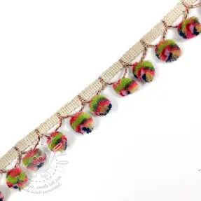 Pom-pom szalag AFRICA lime dark blue