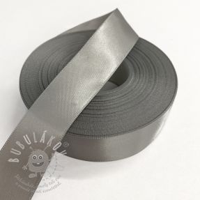 Kétoldalas szatén szalag 25 mm middle grey