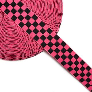 Sima gumi 4 cm Chequered jacquard fuchsia