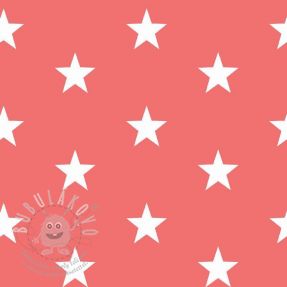 Pamutvászon Stars coral