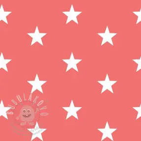 Pamutvászon Stars coral