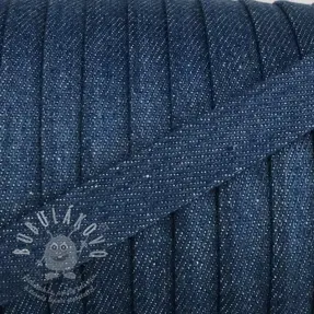 Bavlnená šnúra plochá 15 mm Denim blue