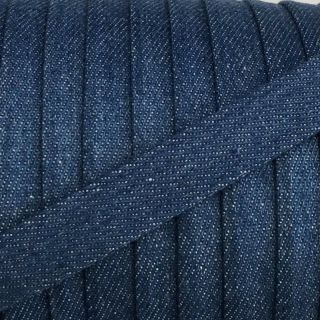 Pamut zsinór lapos 15 mm Denim blue