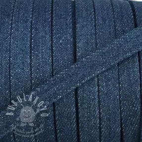 Pamut zsinór lapos 10 mm Denim blue