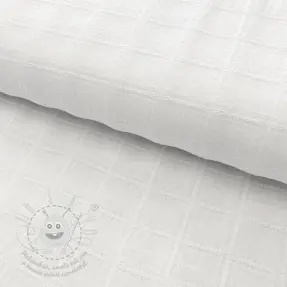 Pamutvászon EMBROIDERY DOBBY Square white