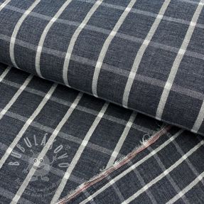 Dupla géz/muszlin Double sided Checks navy melange