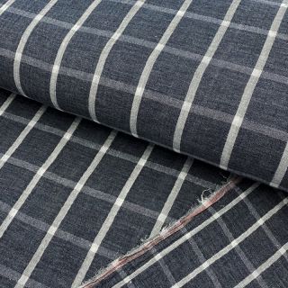 Dupla géz/muszlin Double sided Checks navy melange